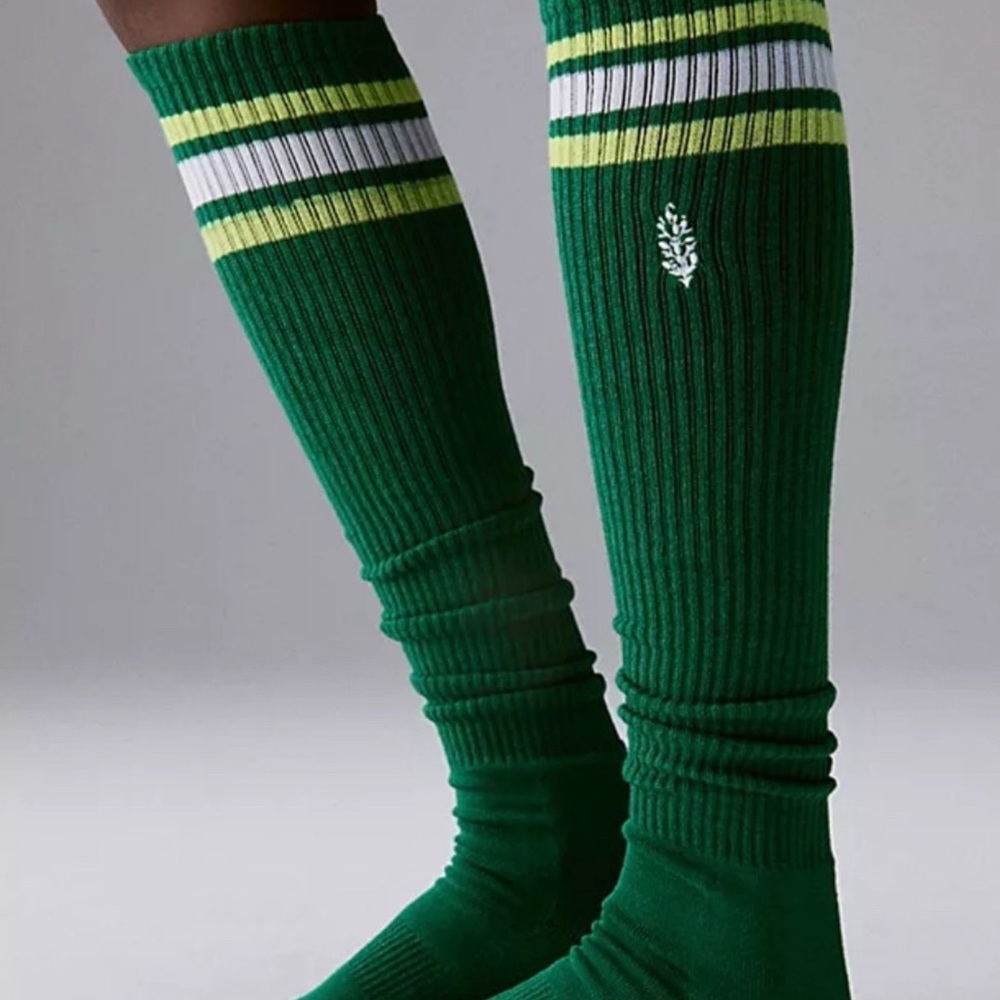 NWT Free People Movement Knee High Logo Stripe Socks
